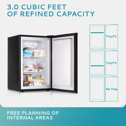 EUHOMY Compact Mini Freezer, Upright freezer Rapid Cooling - Euhomy