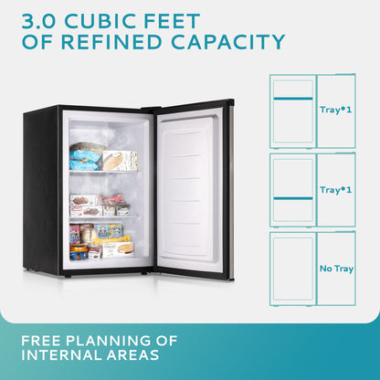 EUHOMY Compact Mini Freezer, Upright freezer Rapid Cooling - Euhomy