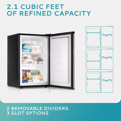 EUHOMY Compact Mini Freezer, Upright freezer Rapid Cooling - Euhomy