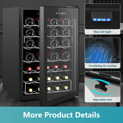 EUHOMY 45 Bottle Wine Cooler Refrigerator Small Built-in Wine Beverage Cooler - Euhomy