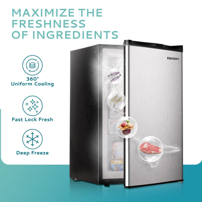 EUHOMY Compact Mini Freezer, Upright freezer Rapid Cooling - Euhomy