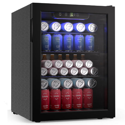 EUHOMY 100 Can Mini Fridge Glass Door Beverage Refrigerator Cooler - Euhomy